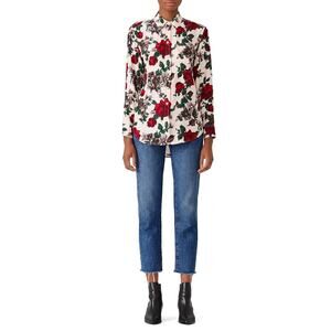 Equipment Rose Print 100% Silk Button Up Sz XS